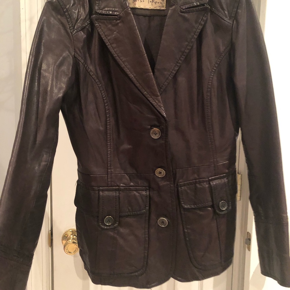 Miss Top Gun Genuine Leather blazer jacket
